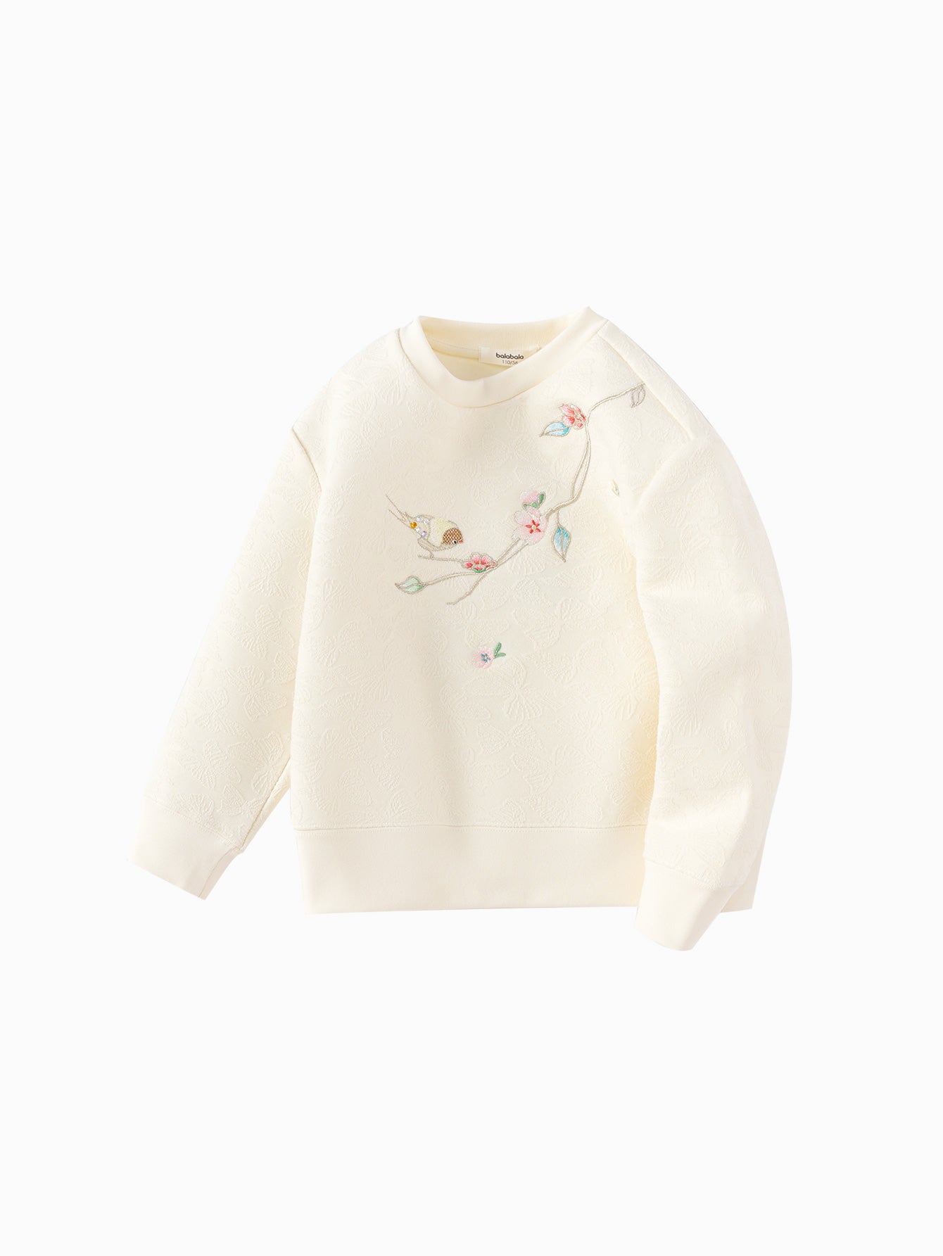 Pulovër Bird & Blossom – Krem 🐦