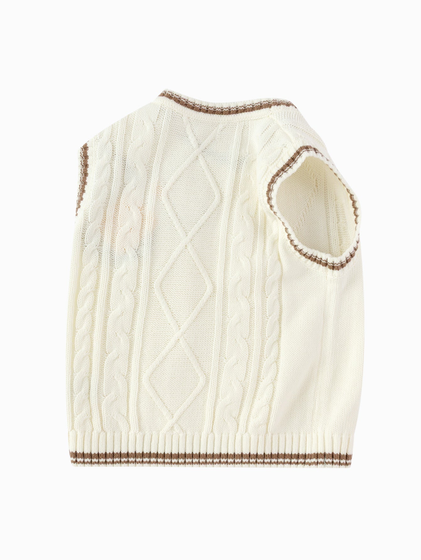 Jelek Cocoa Trim Cable Vest 🤎